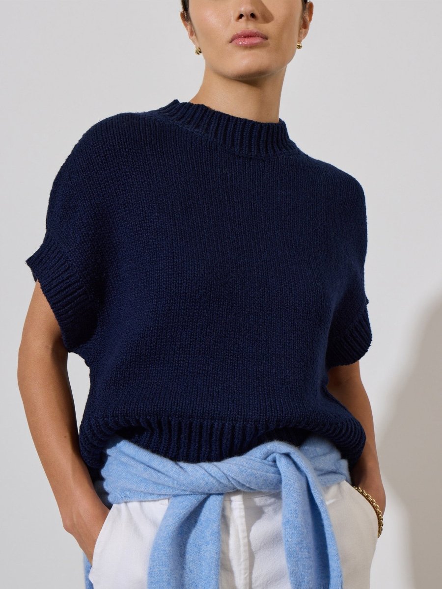 Navy Cashmere Crewneck Sweater | Brochu Walker