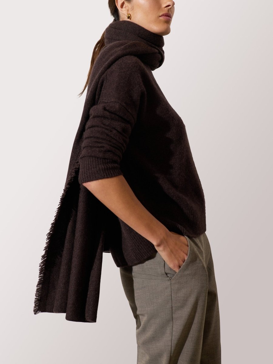 マフラー/ショール Herlipto HLT Cashmere-blend Fringe Scarf Fringed Wrap – Clinton Hill Cashmere Company