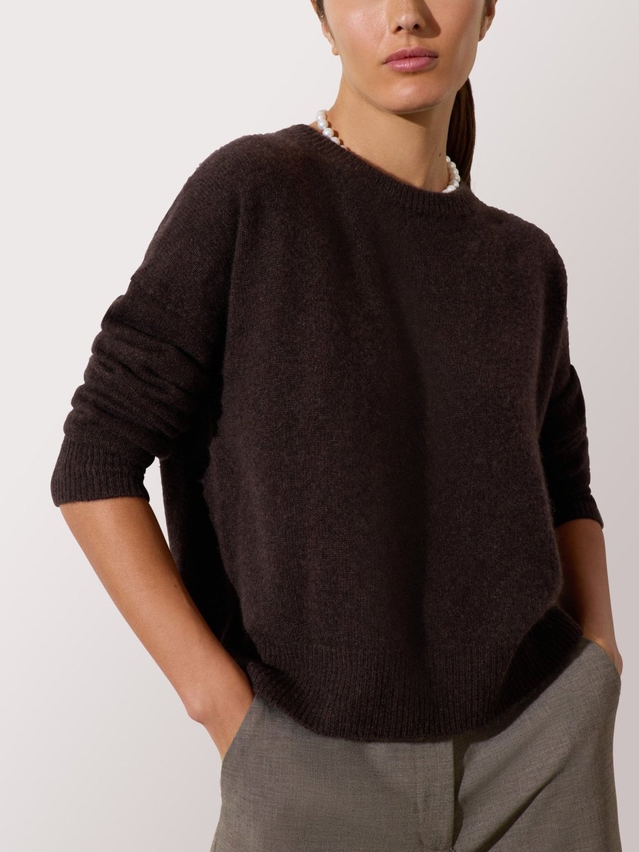 Brown Cashmere Crewneck Sweater | Brochu Walker