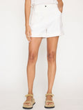 Pippa rolled and tacked cuffs white short front view 