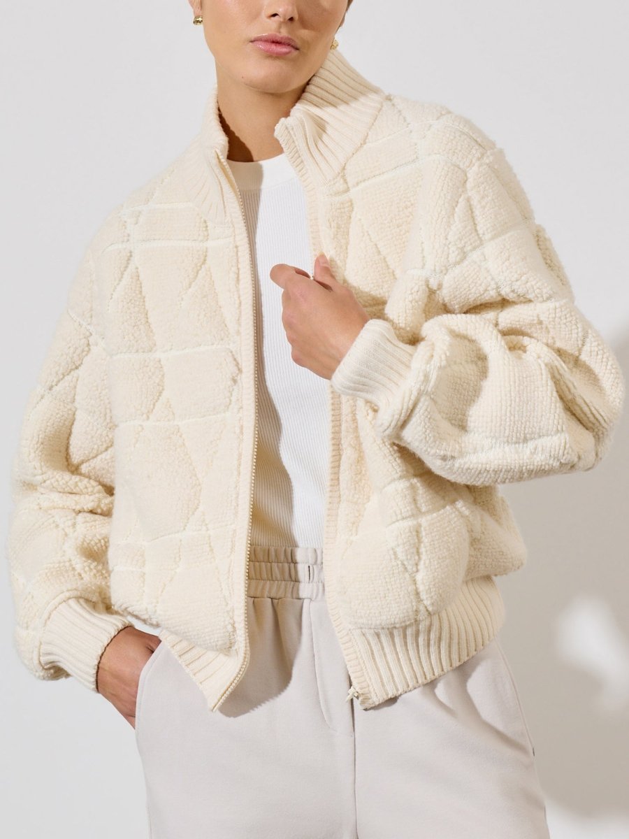 Women's Avalon Bomber Cardigan in Ivory | Brochu Walker