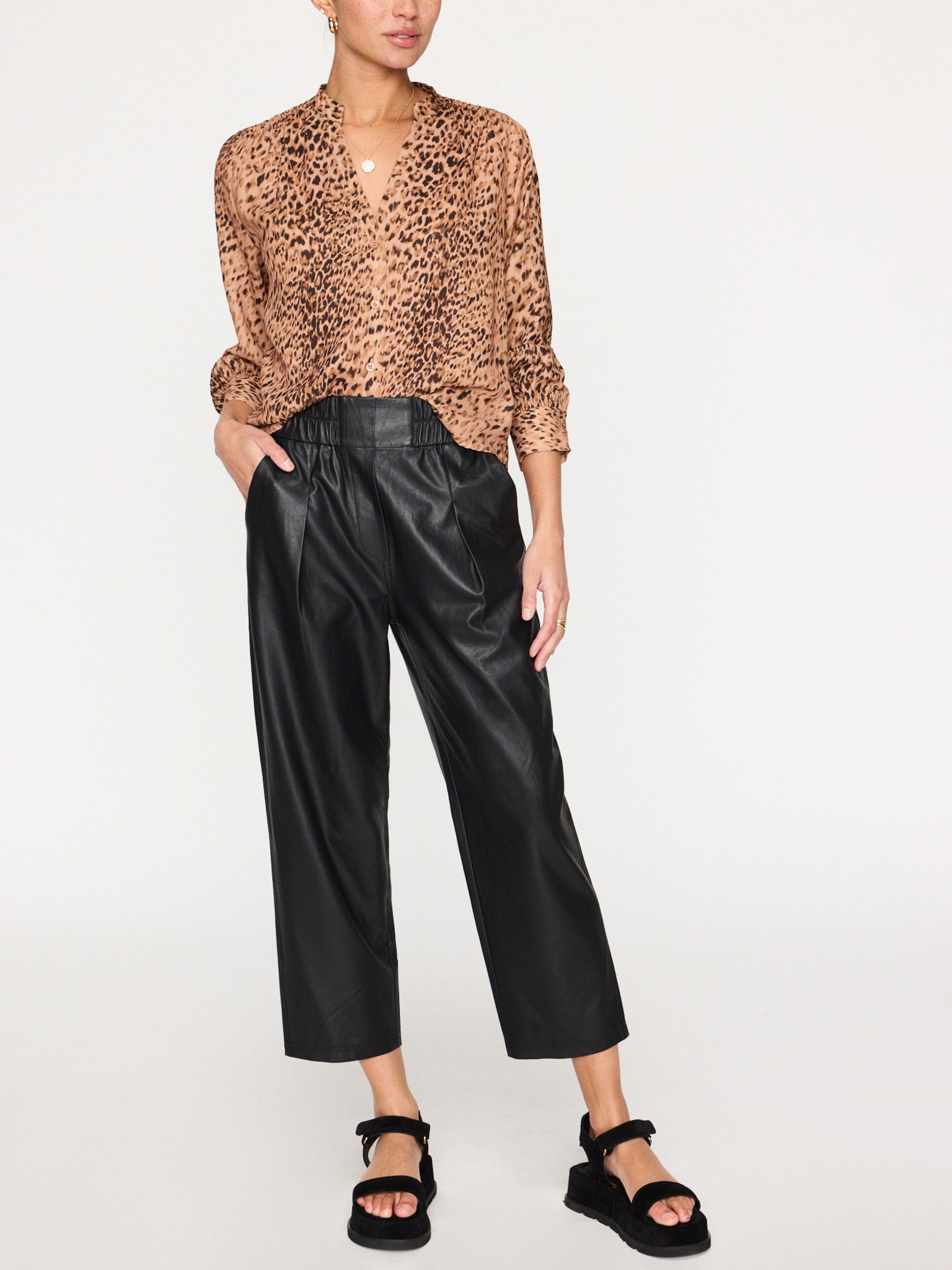 Ember blouse leopard print full view