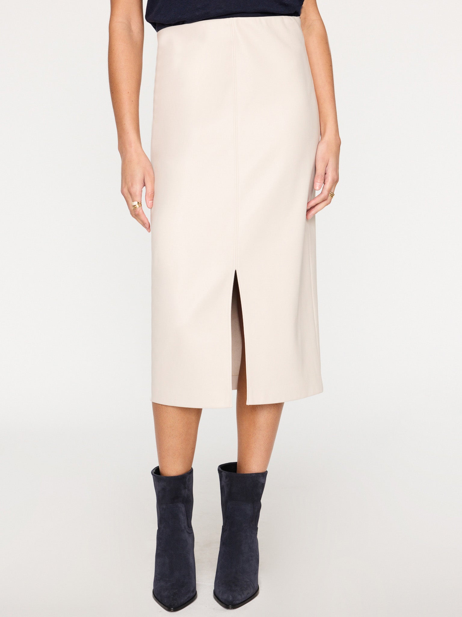 Esme white midi skirt front view