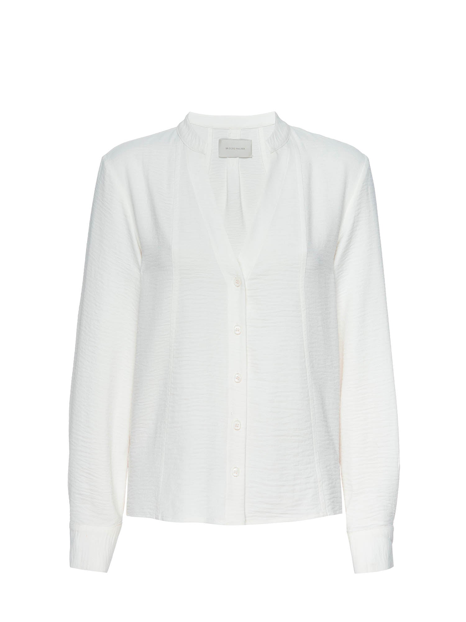 Galey button-down long sleeve white blouse flat view