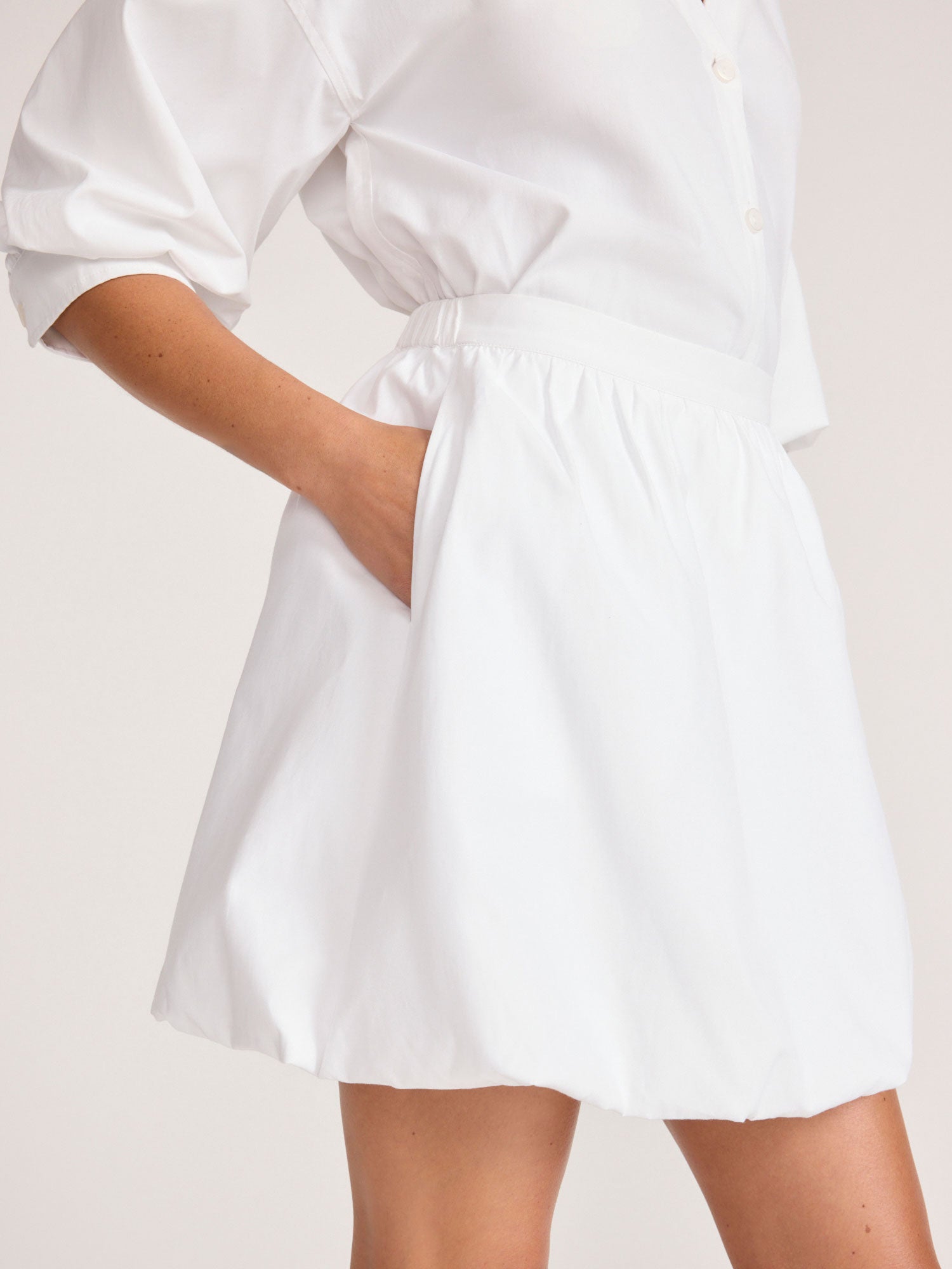 Women's Loti Bubble Mini Skirt in Salt White | Brochu Walker
