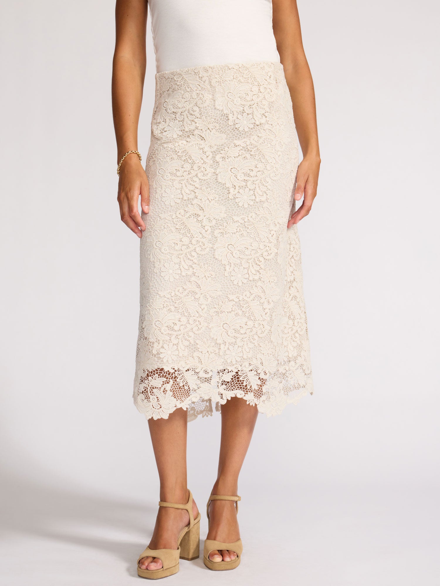 Women's Mara Lace Skirt in Stone | Brochu Walker