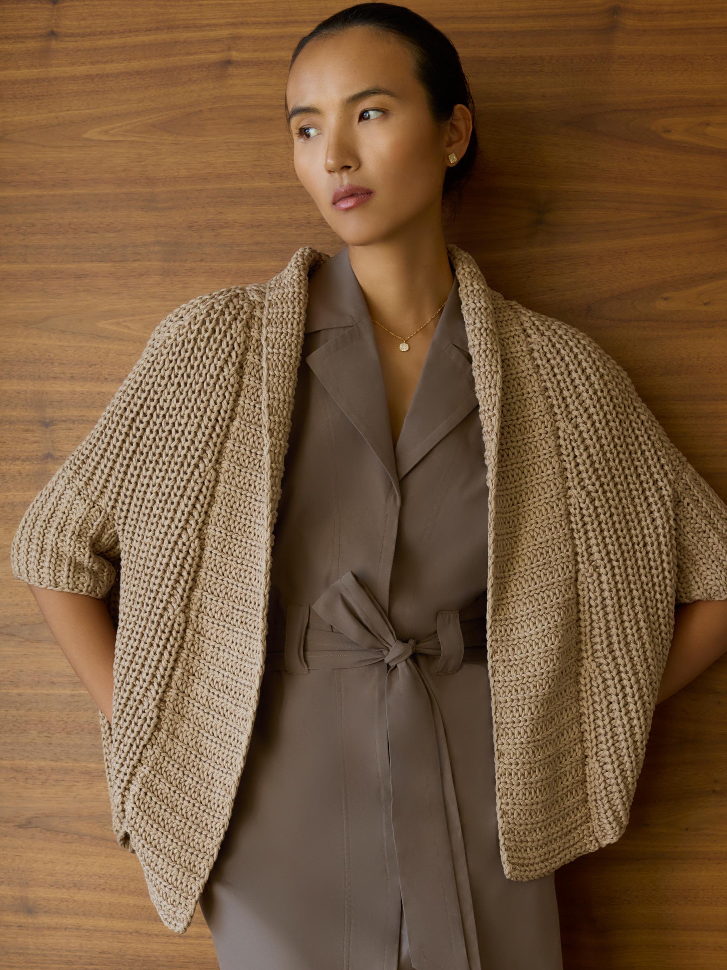 Women's Handknit Shrug in Mocha | Brochu Walker