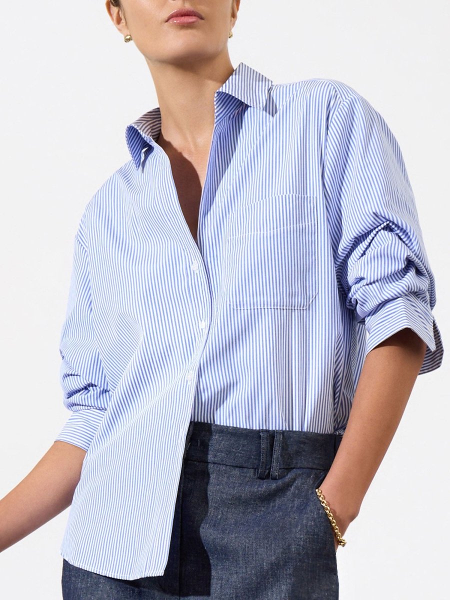 Women's Pia Shirt in Blue Stripe | Brochu Walker