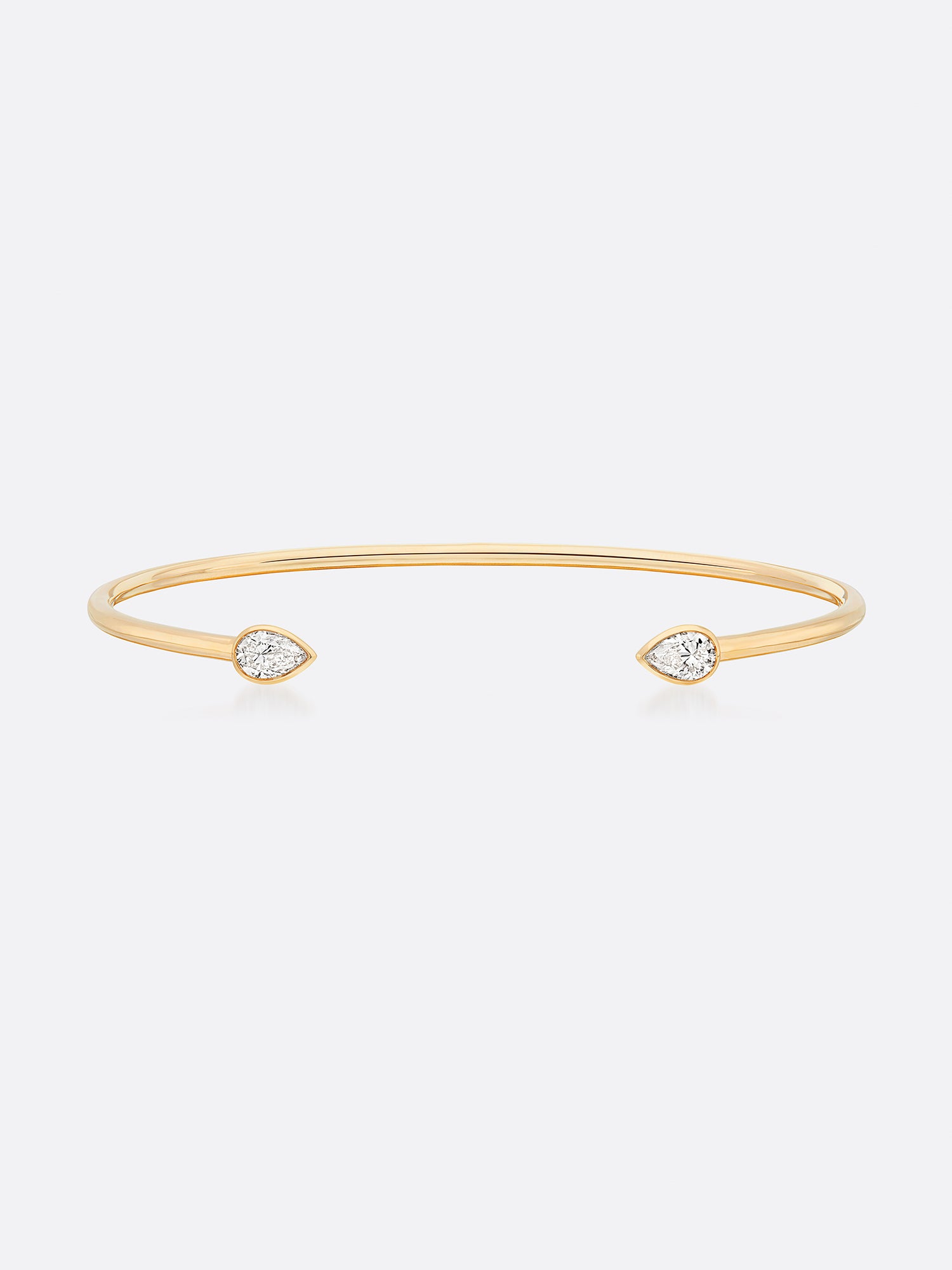 18k yellow gold Romance Pear diamond Droplet bracelet top view