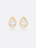 18k yellow gold Romance Pear Diamond Droplet earrings front view