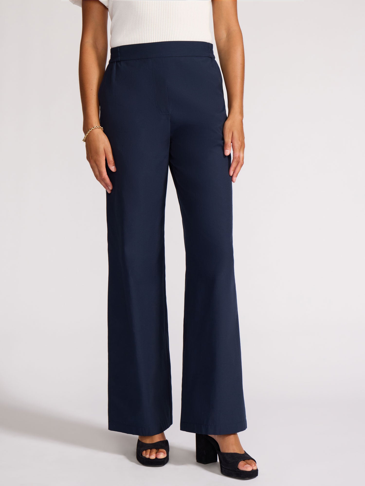 Navy Wide Leg Pant Vegan | Brochu Walker