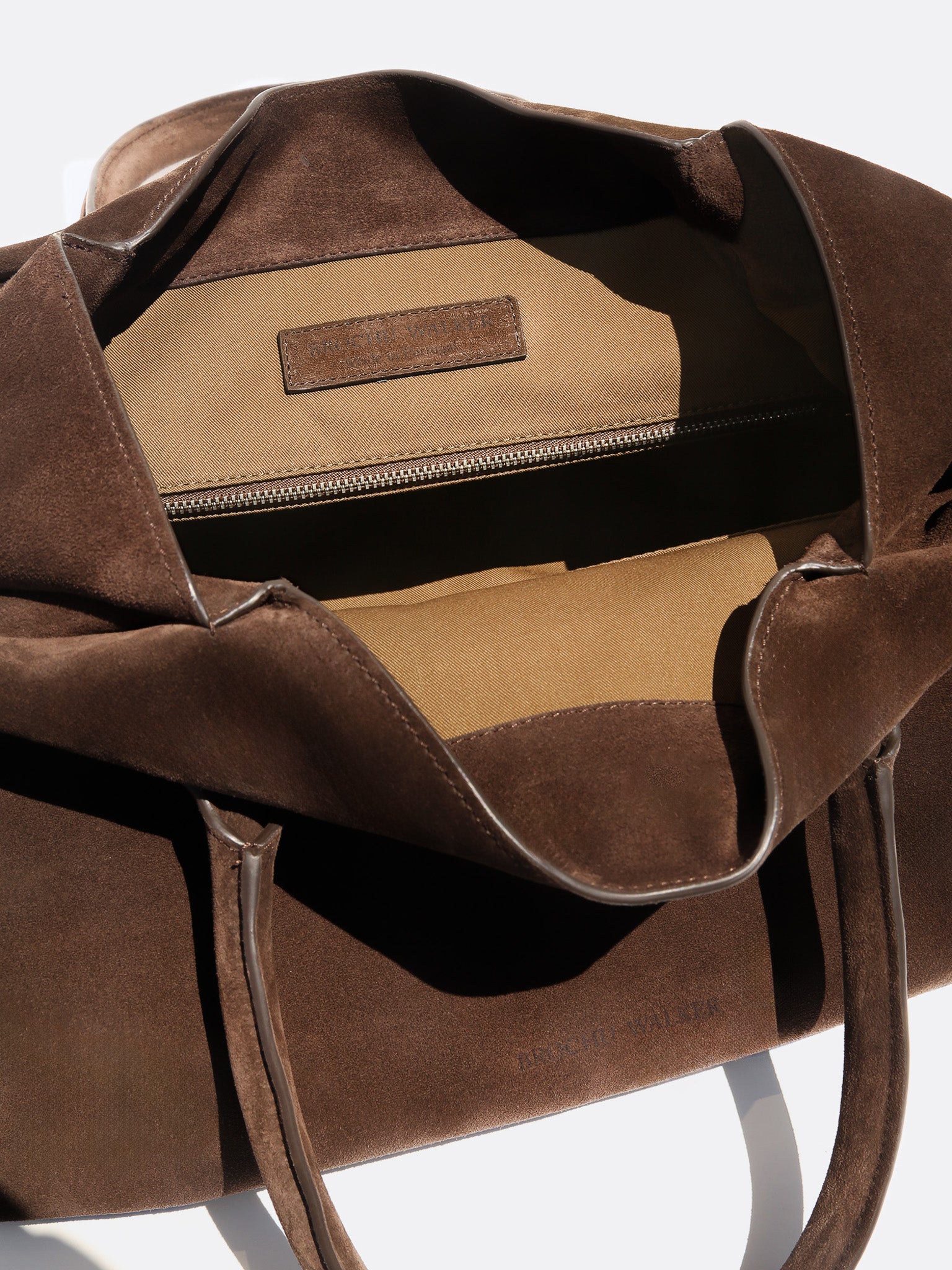 Everday brown tote bag inside view
