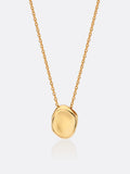 18k Yellow Gold hammered pendant necklace front view