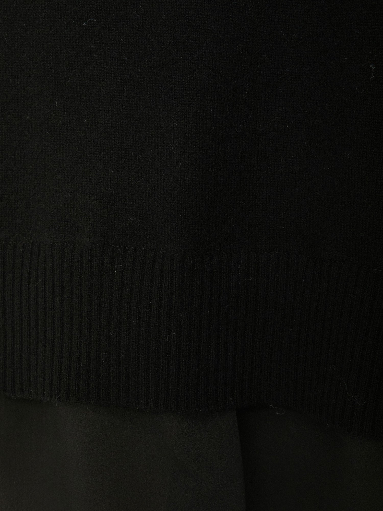 Ebella layered black mini sweater dress close up