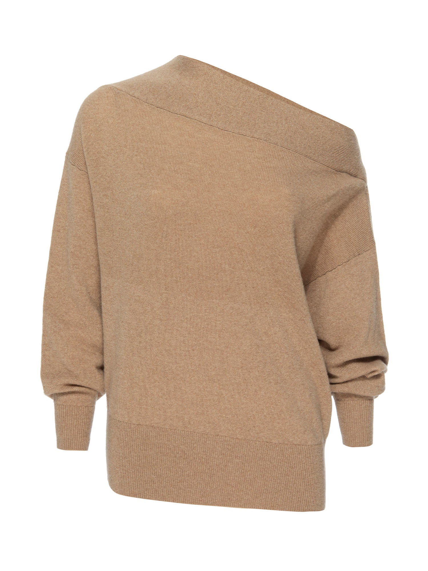 Dunne cashmere boatneck tan sweater flat view