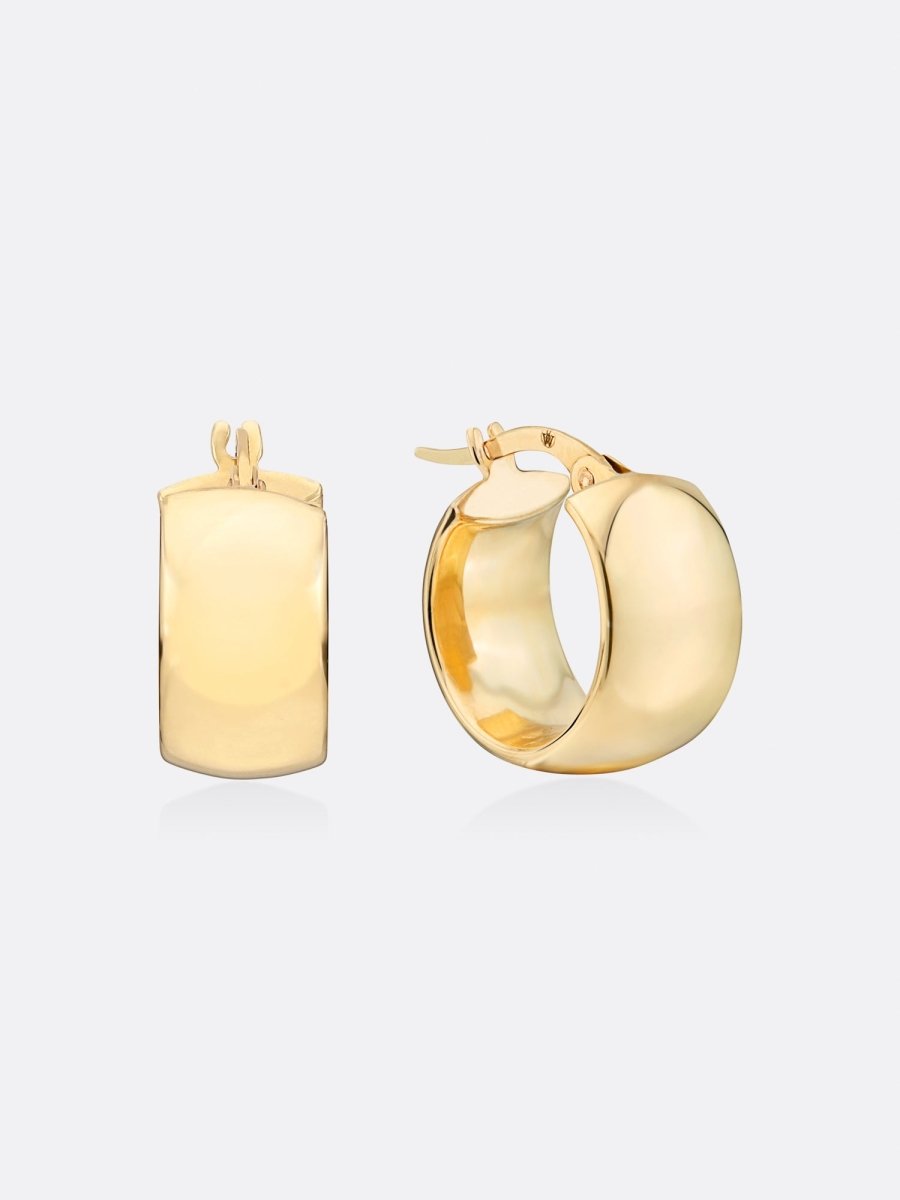 18k Gold Pure Gold Hoop Earrings Pure Solid 18K Yellow Gold Women