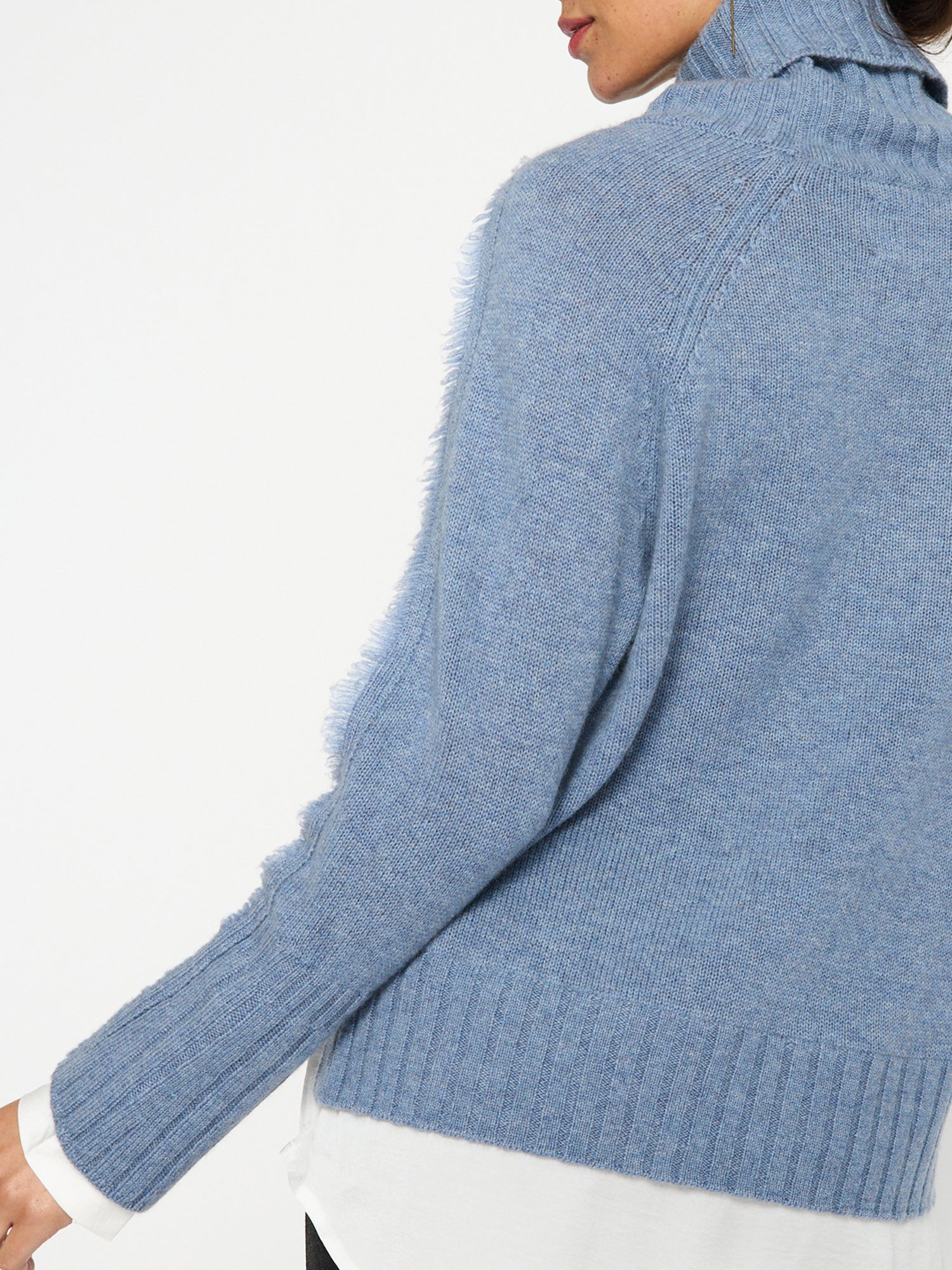 Jolie blue layered turtleneck sweater back view 2