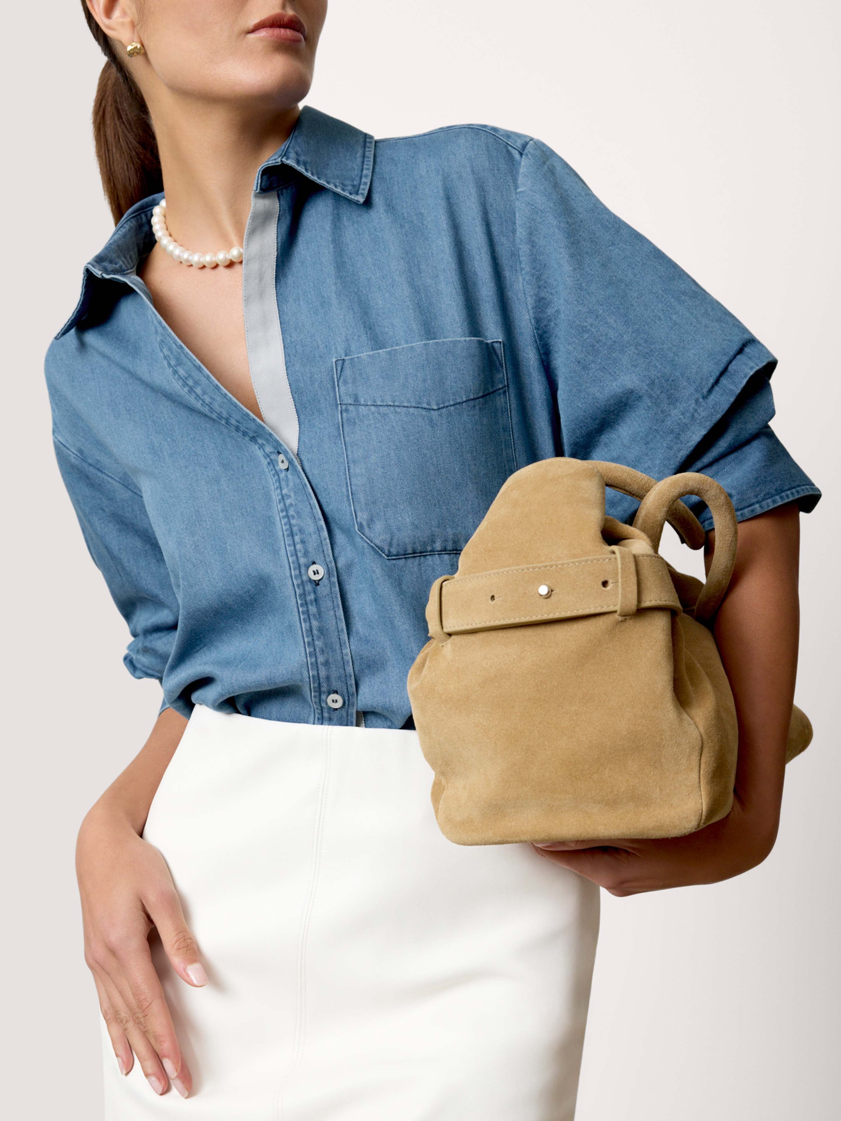 Women's Riviera Freshwater Pearl Necklace with Yellow Gold