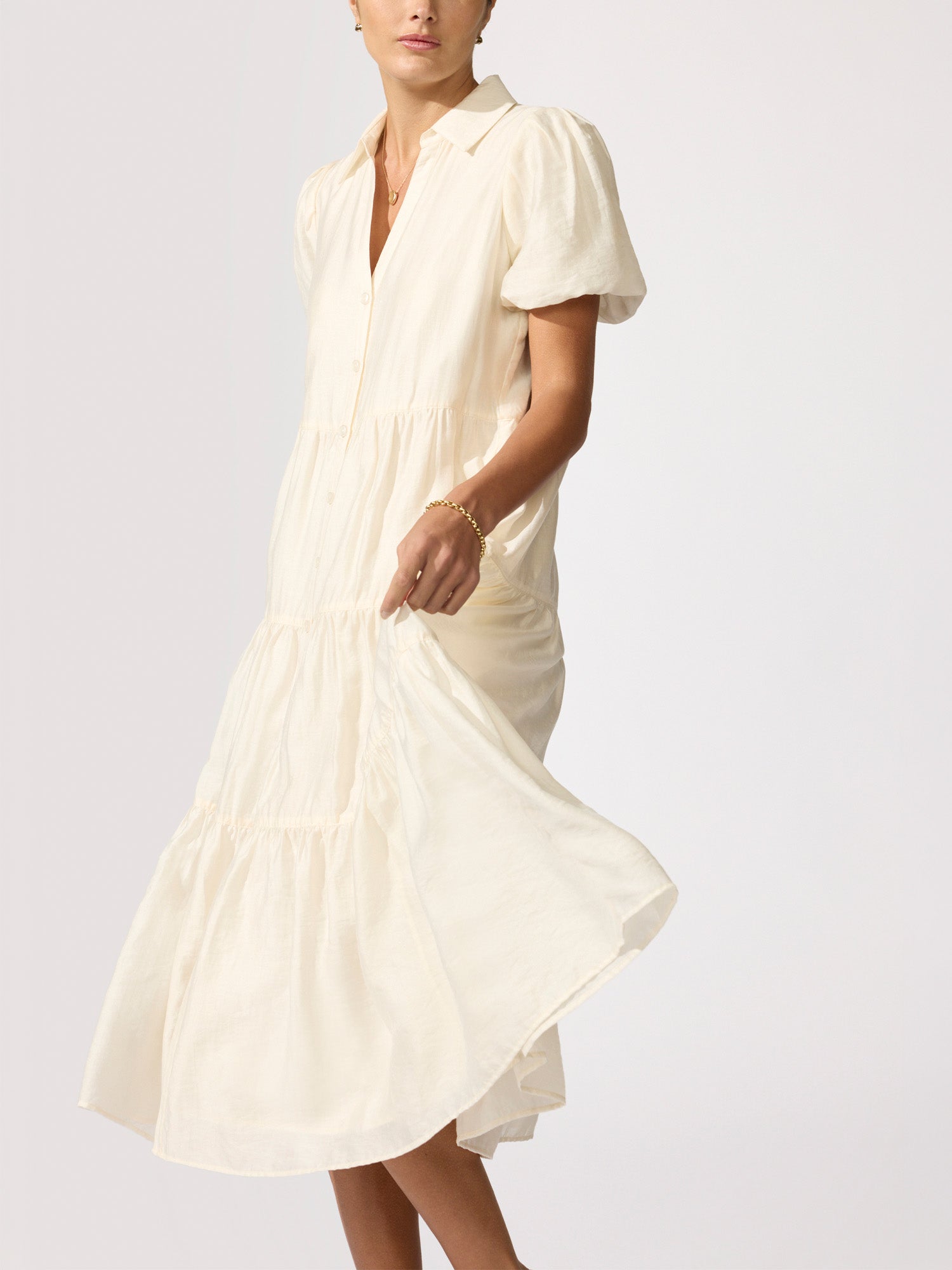 The Havana Voile Dress in Creme | S | Brochu Walker