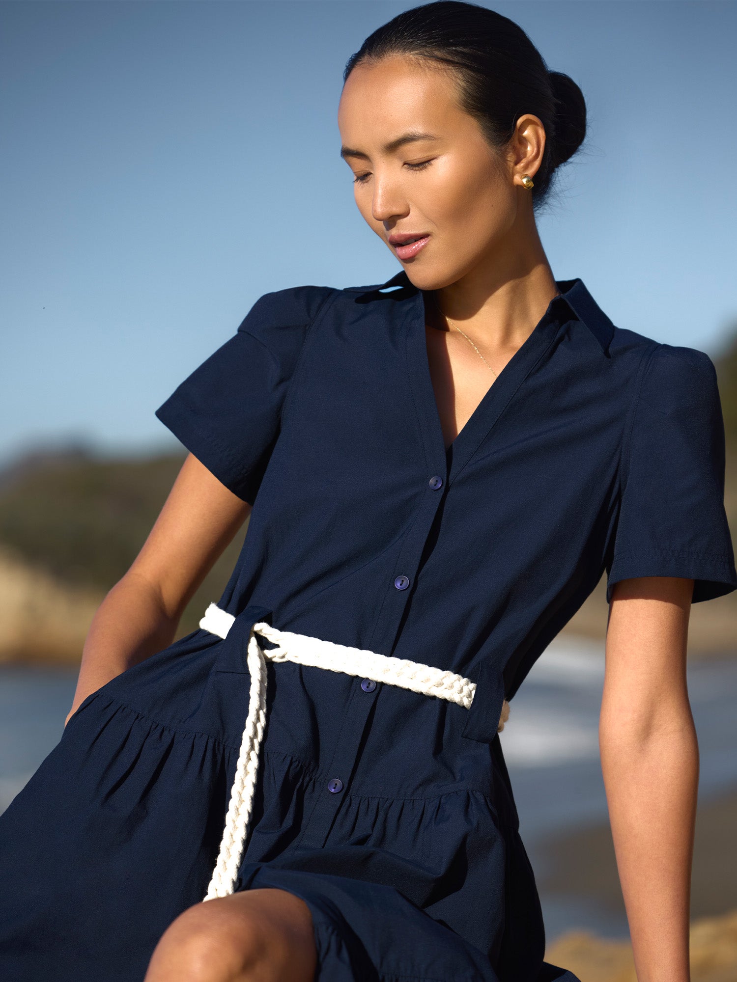 Navy Midi Dress - Alina | Brochu Walker