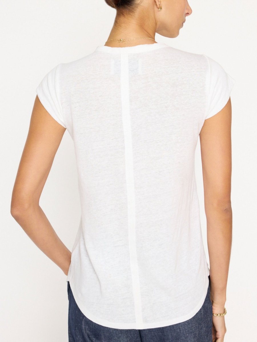 Lane white scoop neckline t-shirt back view