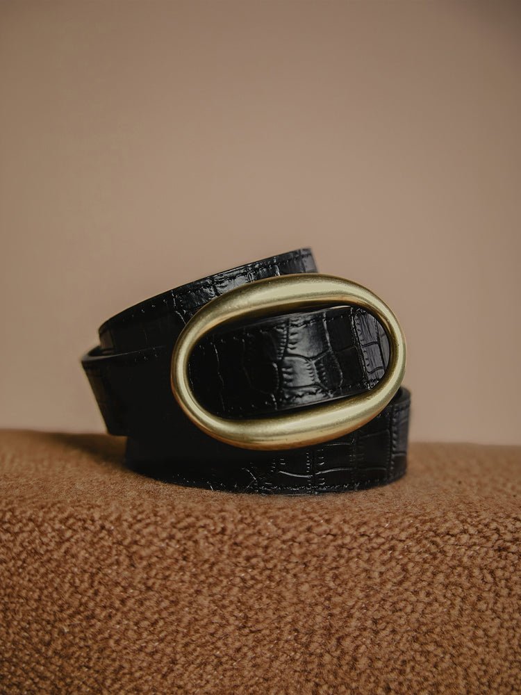 The Chelsea Croco Leather Medium Belt, image 3 of 7