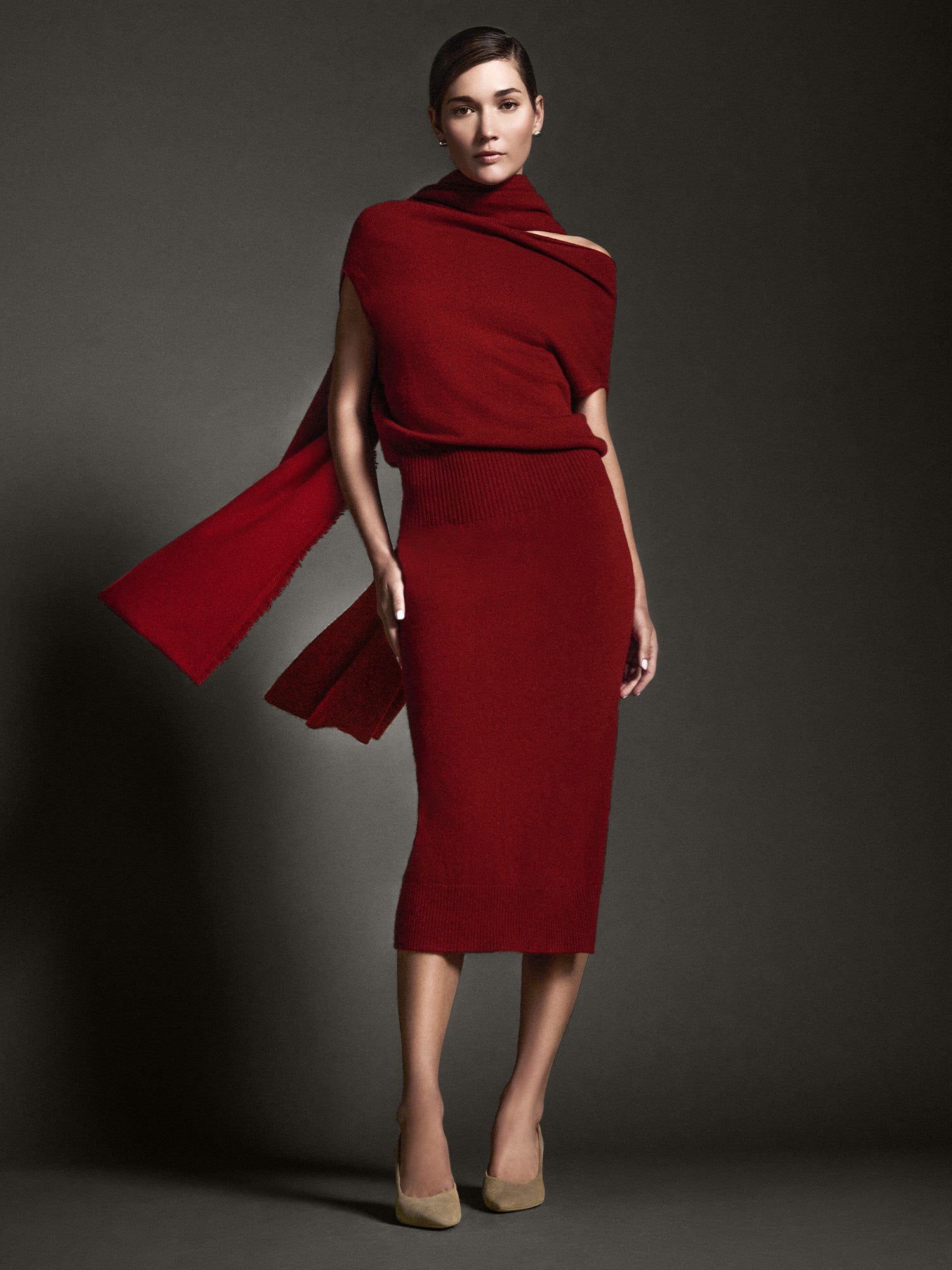 The Lori Sleeveless Cashmere Dress in Crimson | M | Brochu Walker The Lori Sleeveless Cashmere Dress in Crimson | M | Brochu Walker