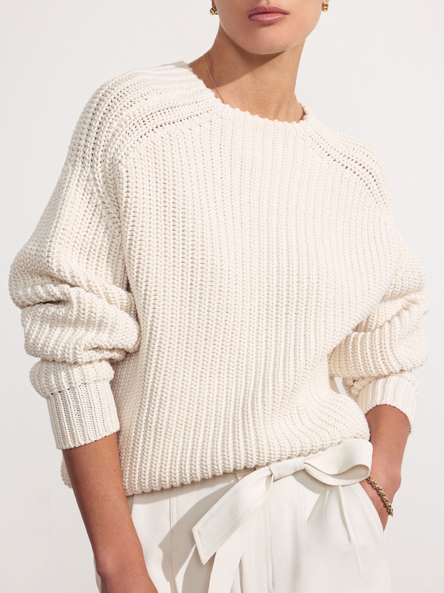 Beckett Pullover off-white sweater front view