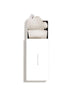 Ribbed cashmere socks in mist mélange folded inside a white Brochu Walker gift box.