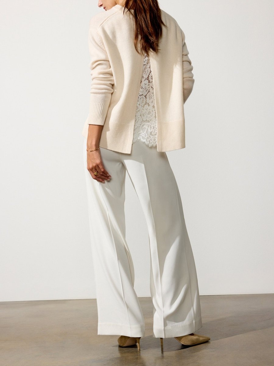 Almond Lace Layered Sweater | Brochu Walker M | Almond with White