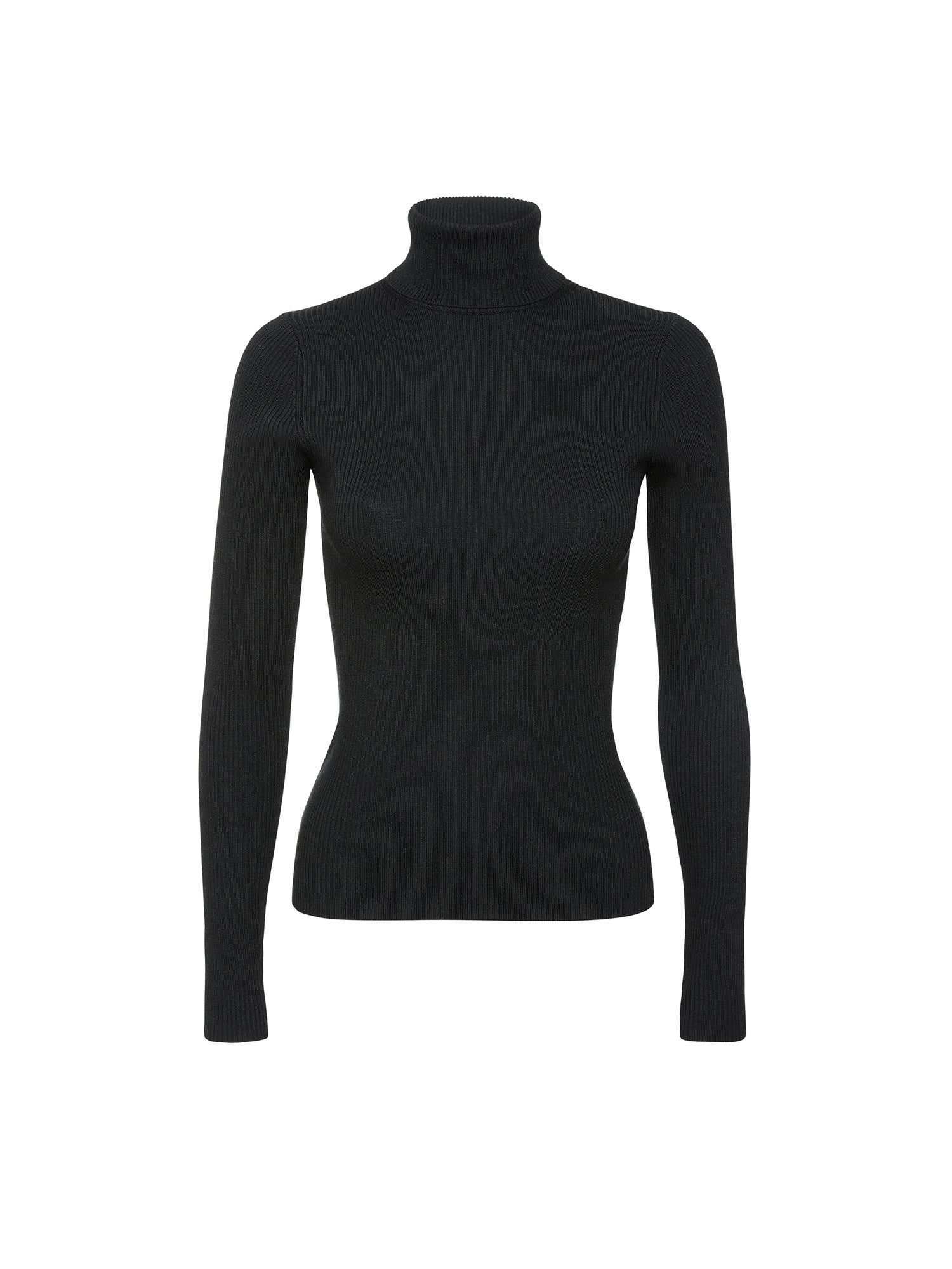 Women's Noel Ribbed Turtleneck in Black Onyx | Brochu Walker