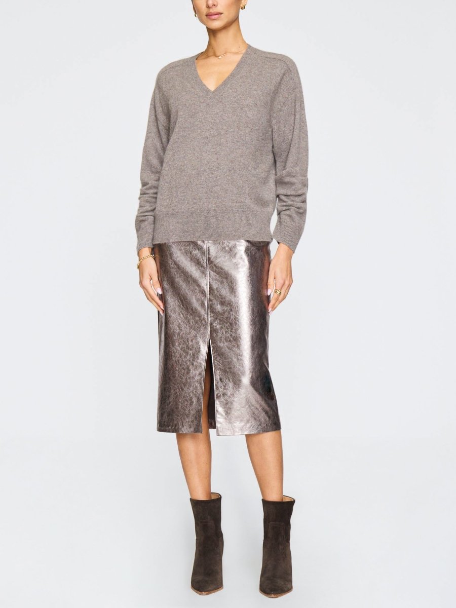 theory luxe プルオーバーニット Winter Wave Unda Veron Alpaca Knit Turtleneck - Dune Soft Khaki Textured Turtleneck