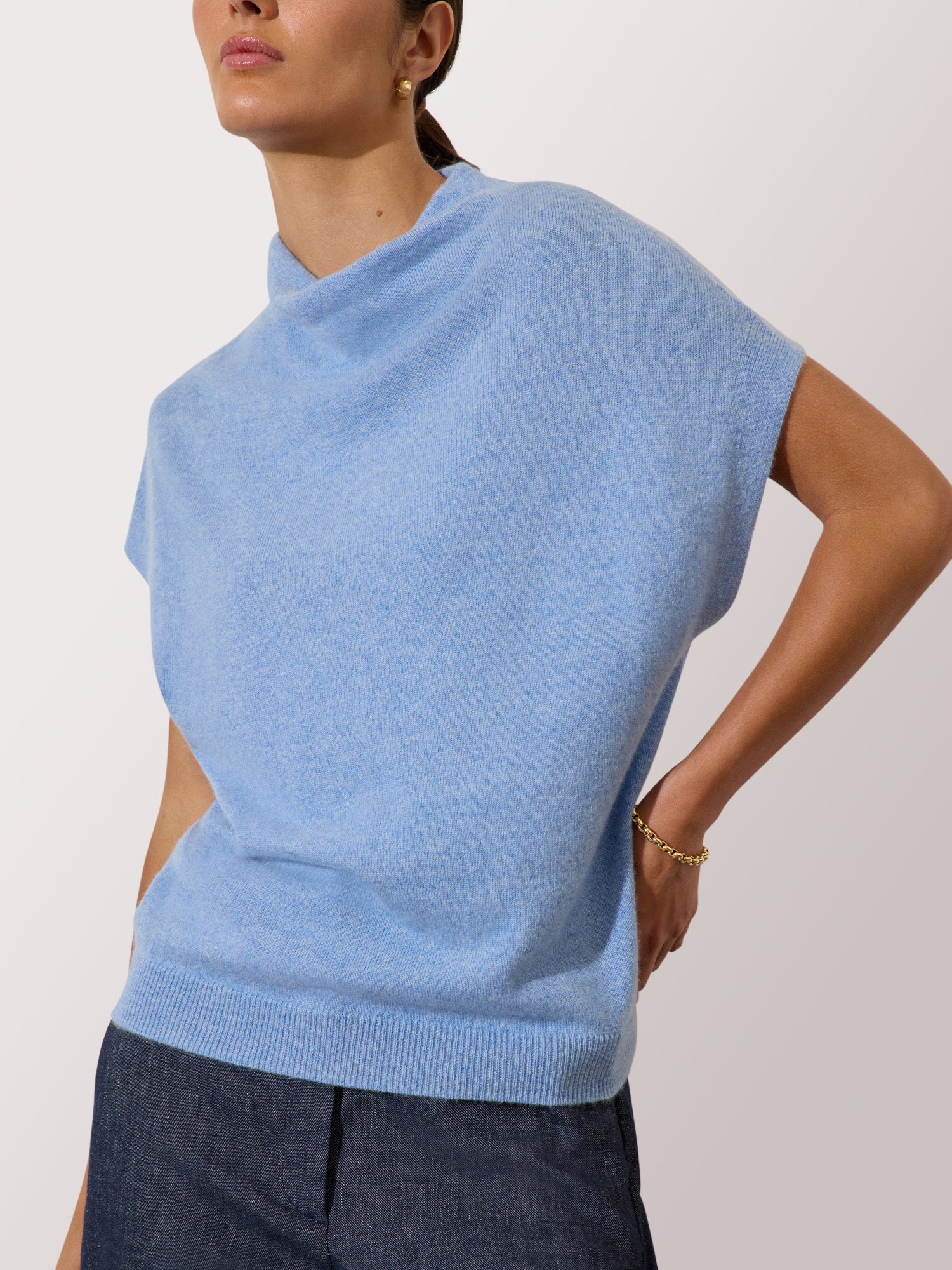 The Morten Funnel Neck Cashmere Top