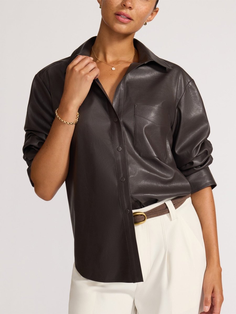90s' France製 A.P.C. Lamb leather shirts Lamb leather shirt