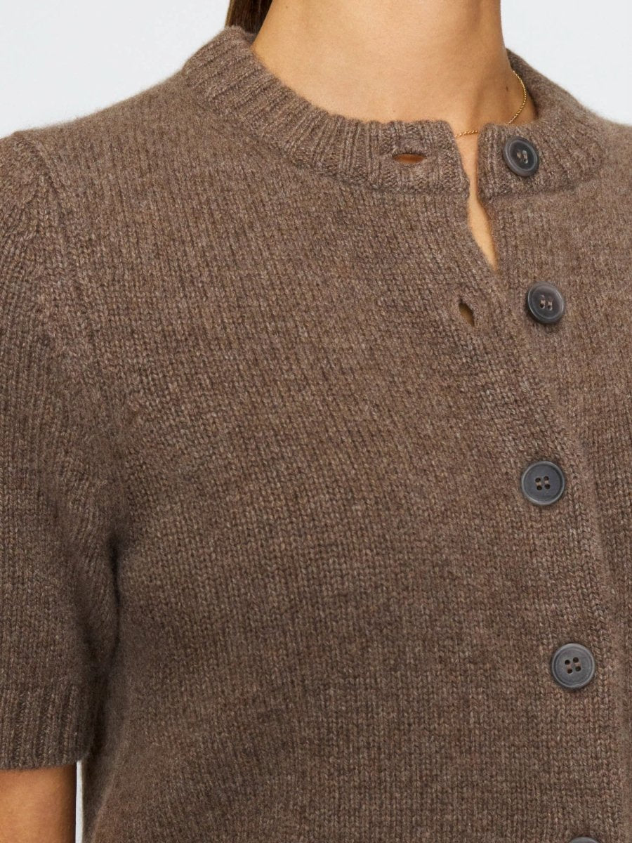 Women's Rhea Cashmere Cardigan in Walnut Mélange | Brochu Walker