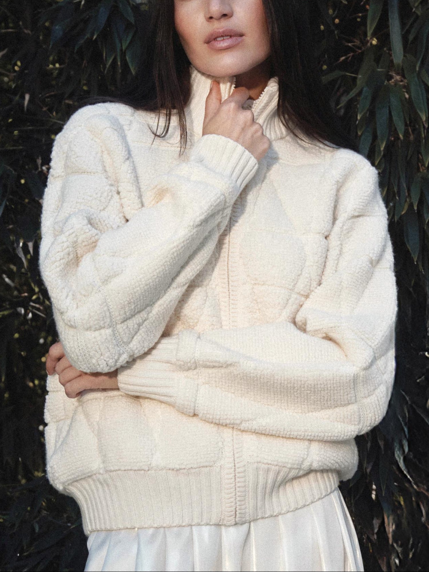 Ivory Bomber Cardigan Cashmere | Brochu Walker