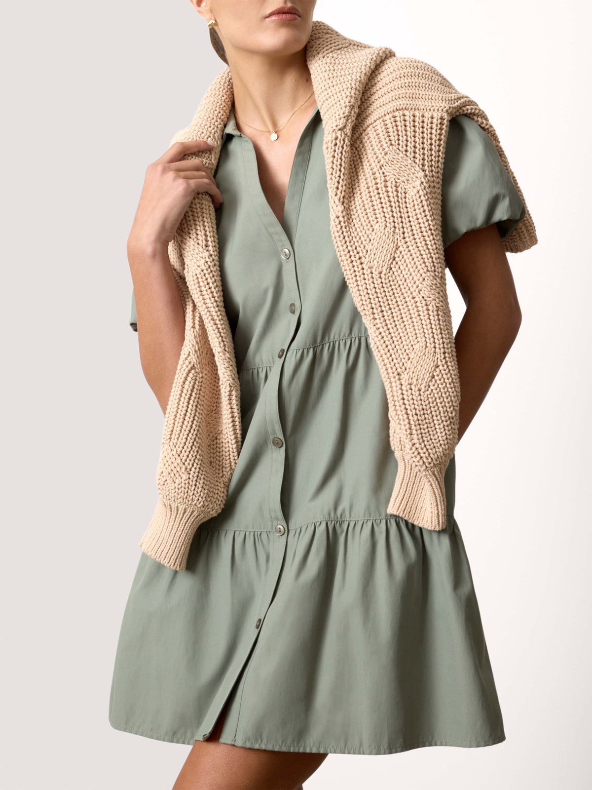 beige green dress Women's Havana Mini in Agave | Brochu Walker XS Width:1-1/4