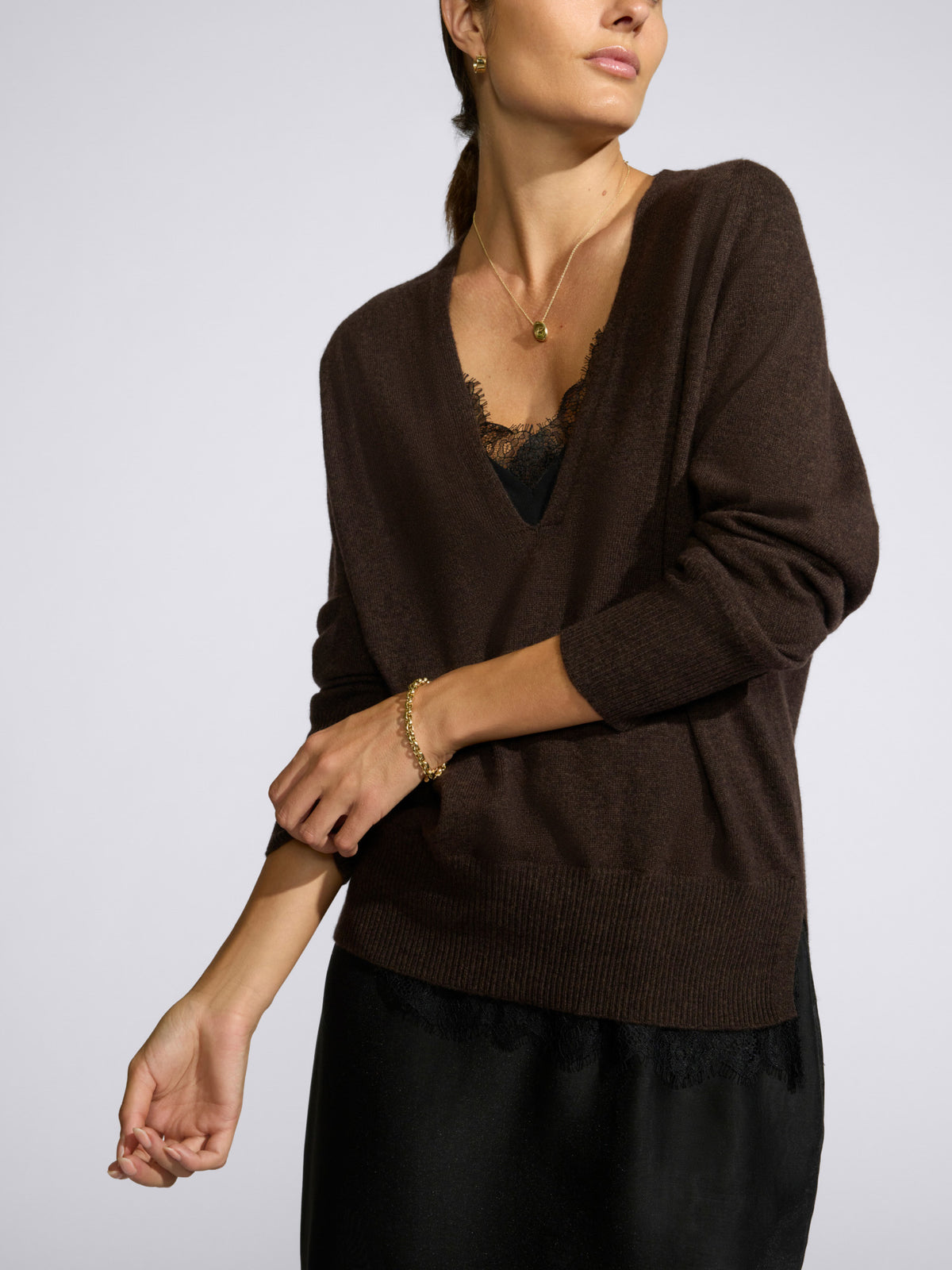 The Lace Vee Looker Pullover