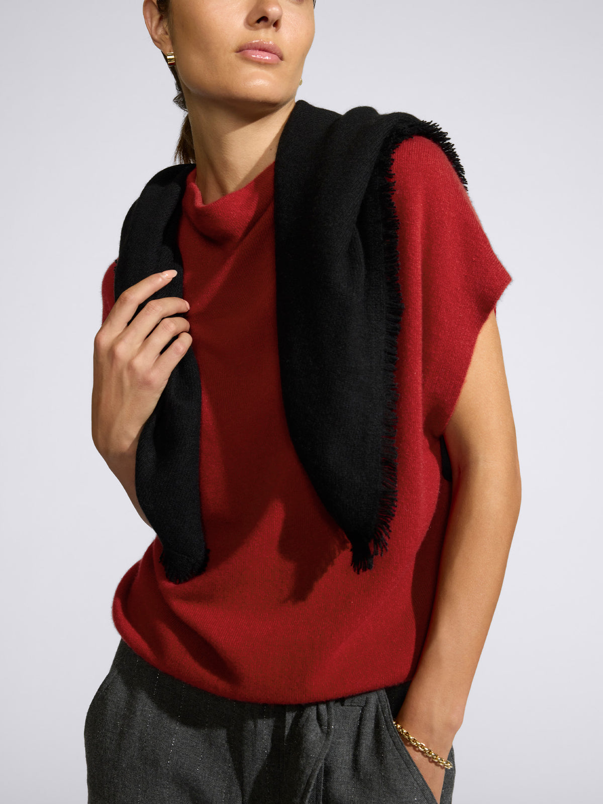 The Cashmere Fringe Shoulder Square