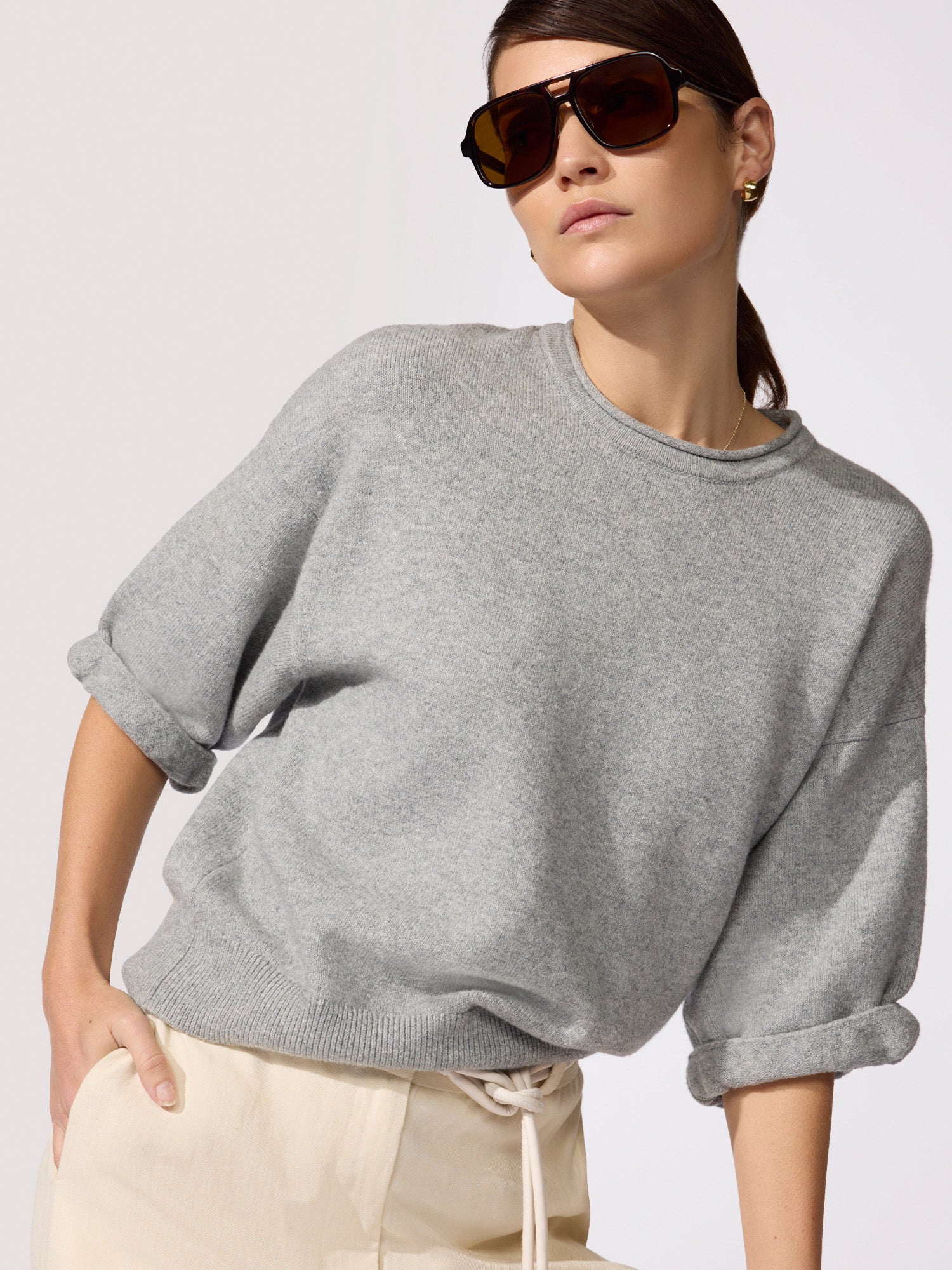 Women's Olive Sweat in Sterling Grey Melange | Brochu Walker