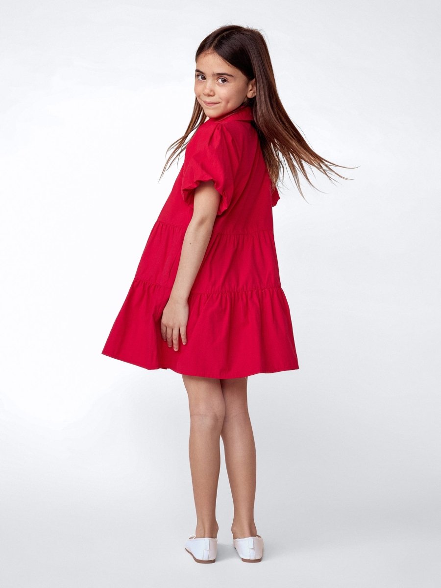 Red Girls Havana Mini Dress Carmine