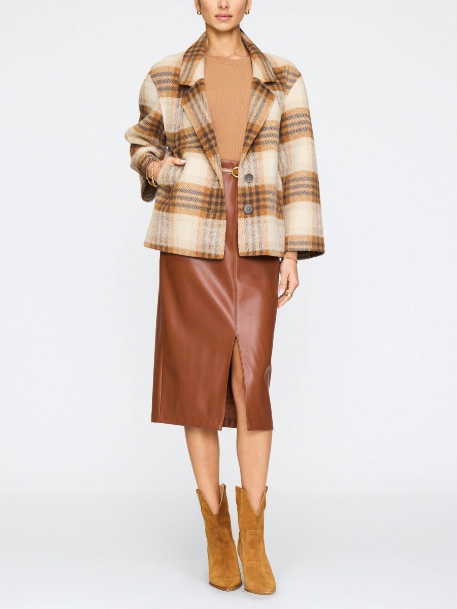 Women's Adeline Jacket in Camel Plaid | Brochu Walker