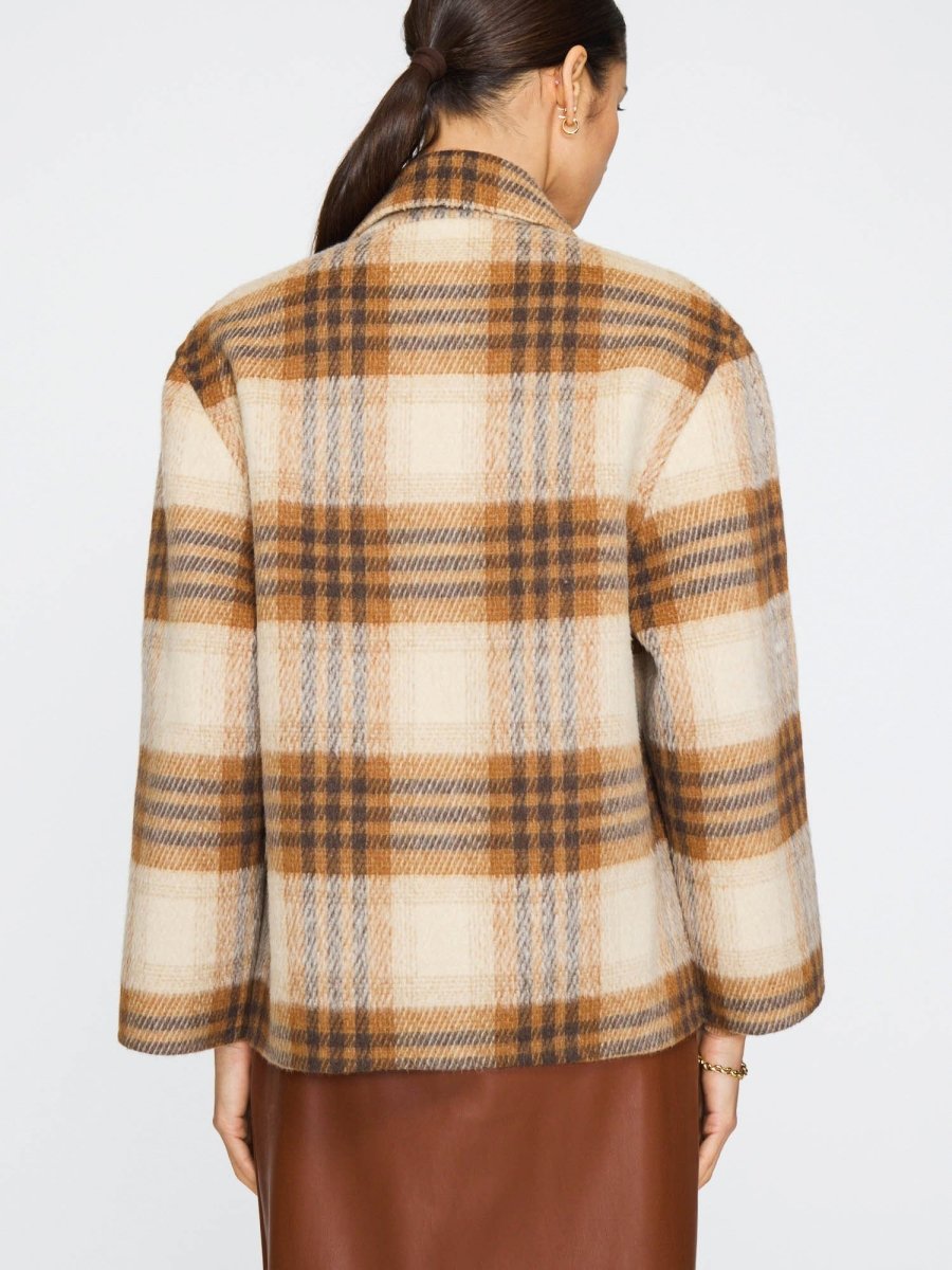 Women's Adeline Jacket in Camel Plaid | Brochu Walker