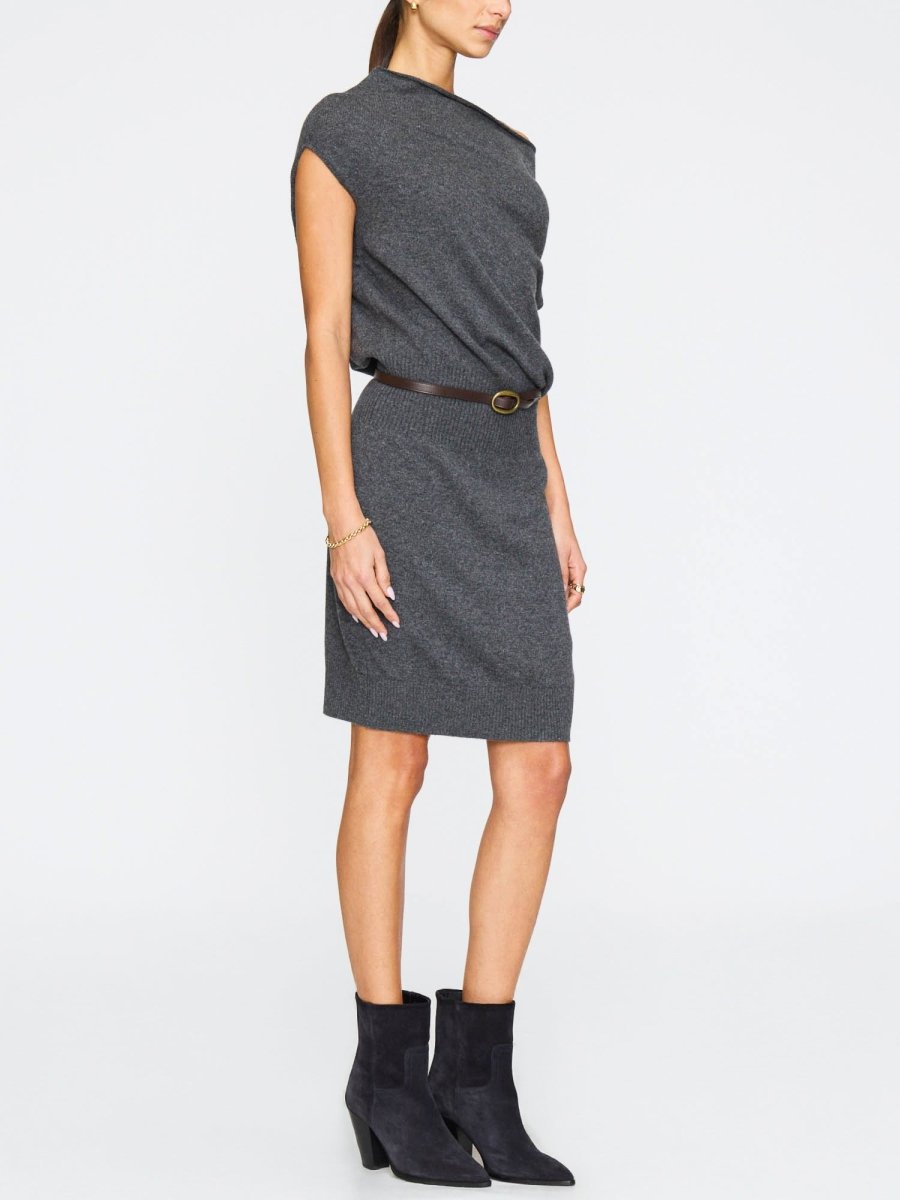 Women's Lori Sleeveless Cashmere Mini in Dark Charcoal Mélange
