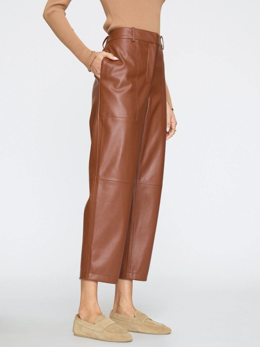 Women's Stone Vegan Leather Pant in Cognac Brochu Walker
