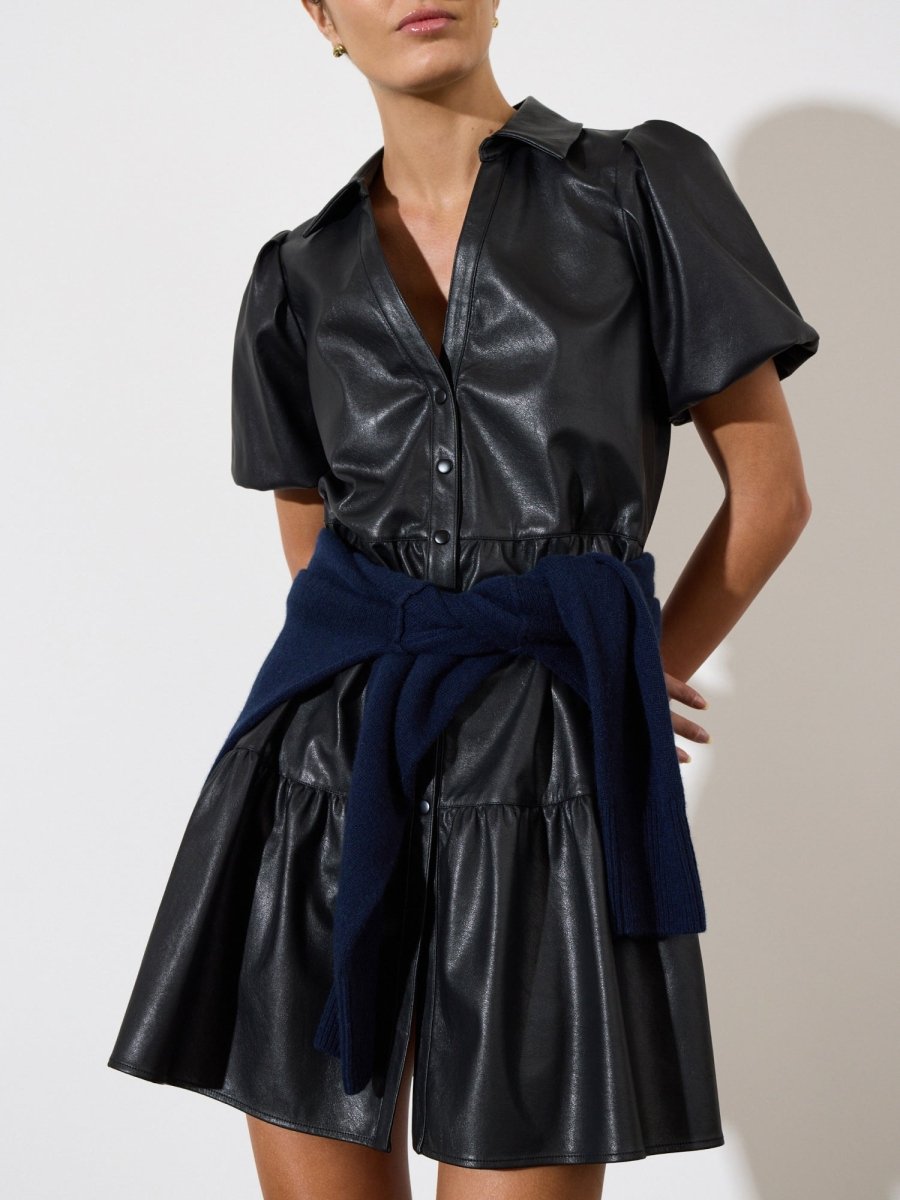 The Havana Vegan Leather Mini Dress in Black Onyx | M | Brochu Walker The Havana Vegan Leather Mini Dress in Black Onyx | M | Brochu Walker