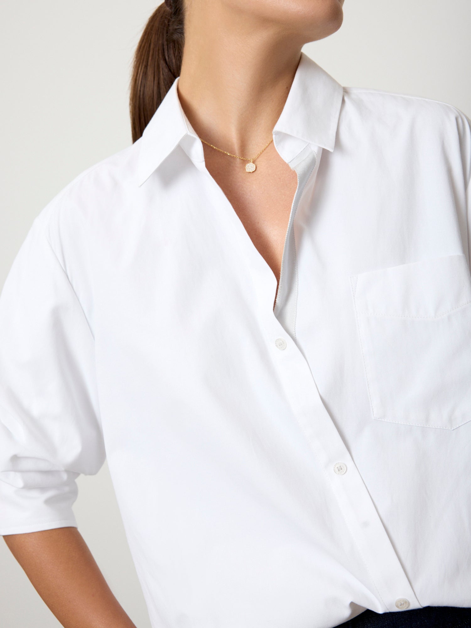 OUTIL / ウティ | CHEMISIER SYAM shirts シャツ | 1 | ホワイト/ブラック | レディース Mary Stripe & Gingham Long Sleeve Shirt – Foxcroft
