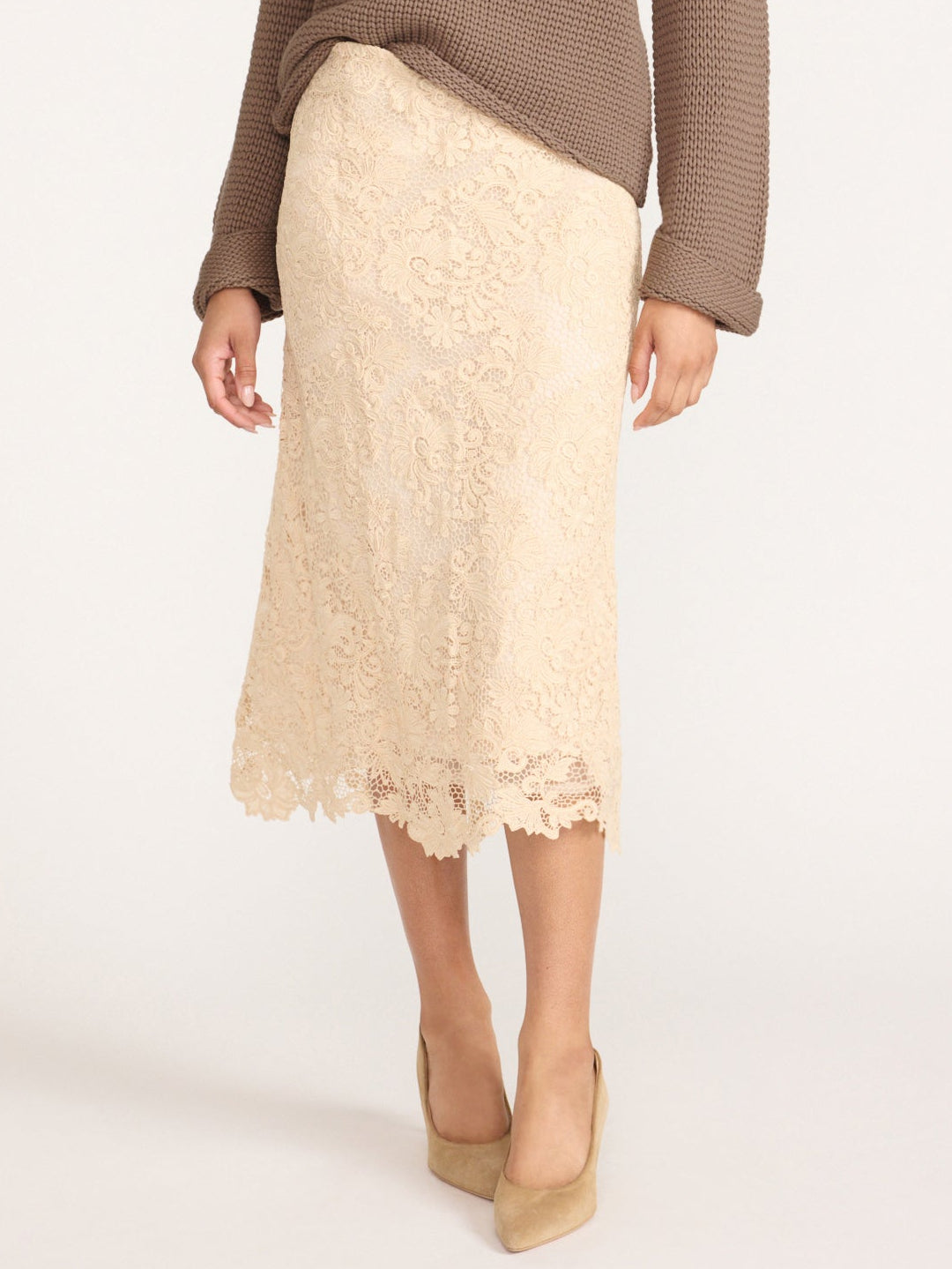 Women's Lace Skirt in Buff | Brochu Walker
