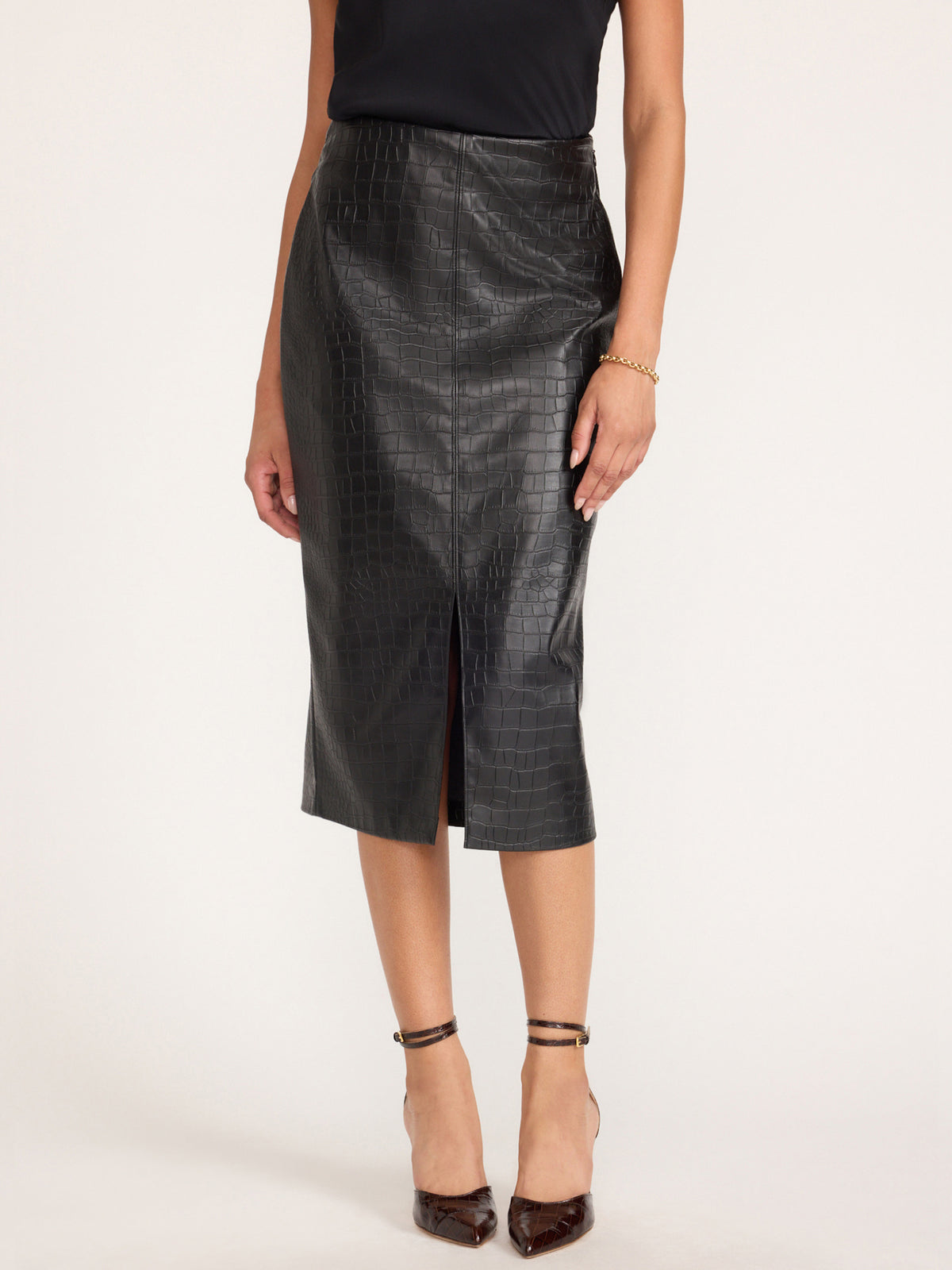 The Esme Croco Embossed Skirt