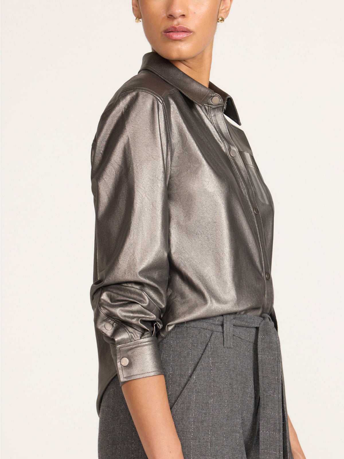 The Everyday Vegan Leather Shirt, image 4 of 10